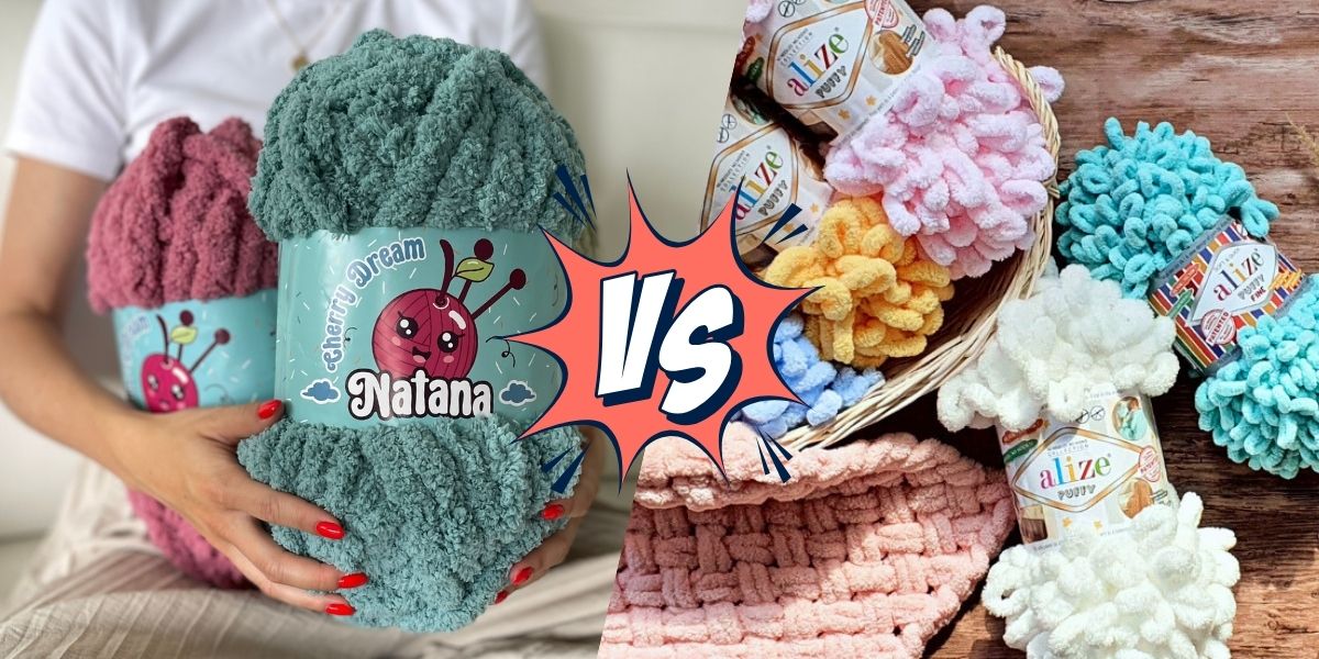 Alize Puffy vs Natana Cherry Dream - která příze na ruční pletení je lepší?