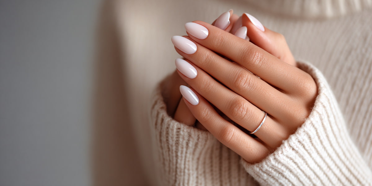 Cloud Dancer manikúra 2026, jemné mléčné nehty vhodné pro domácí aplikaci