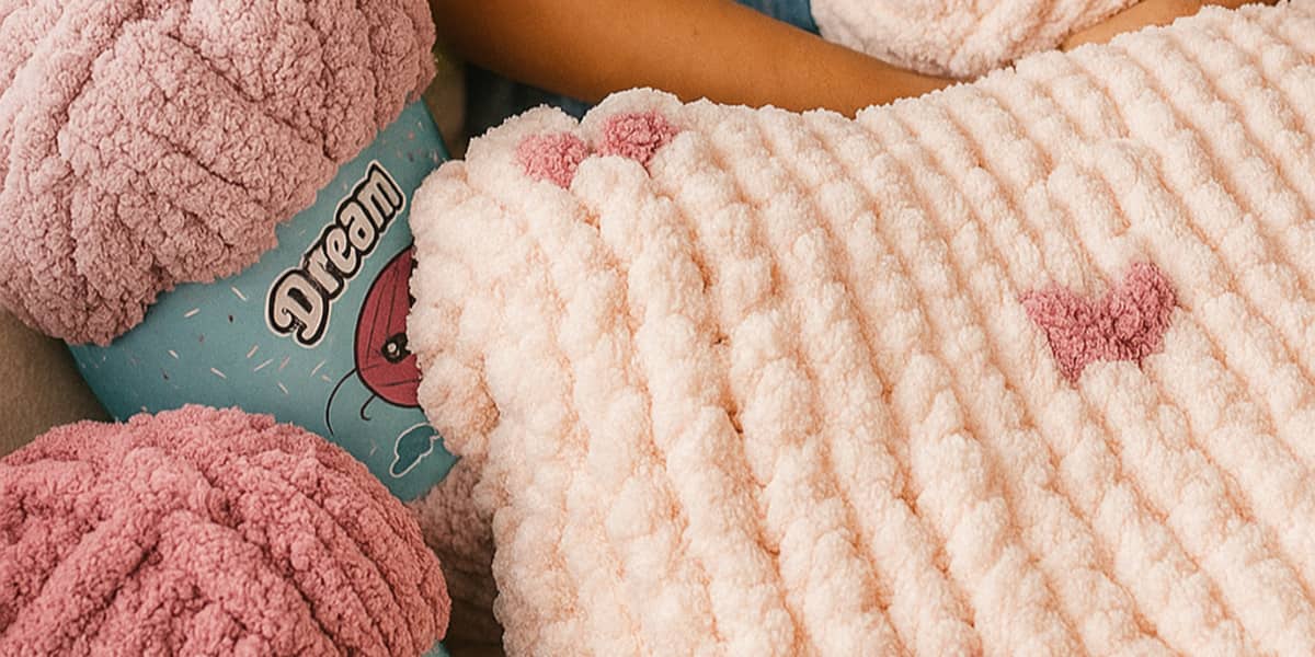 Chunky deka se srdíčky