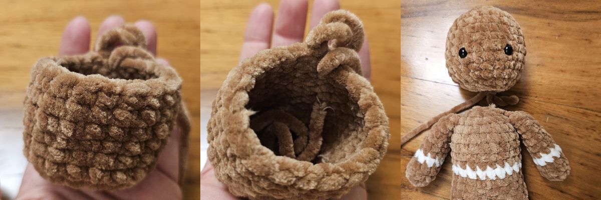 Háčkovaný perníček z příze Natana - vánoční ozdoba HLAVA