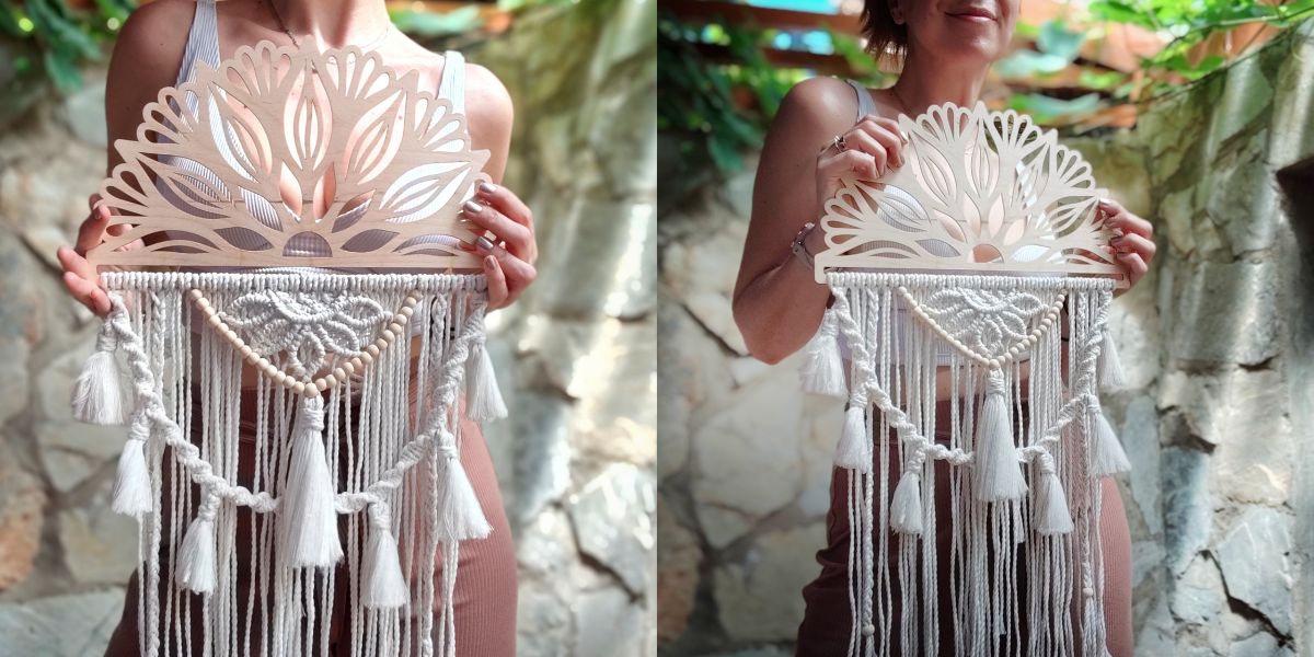 Macrame mandala na zeď