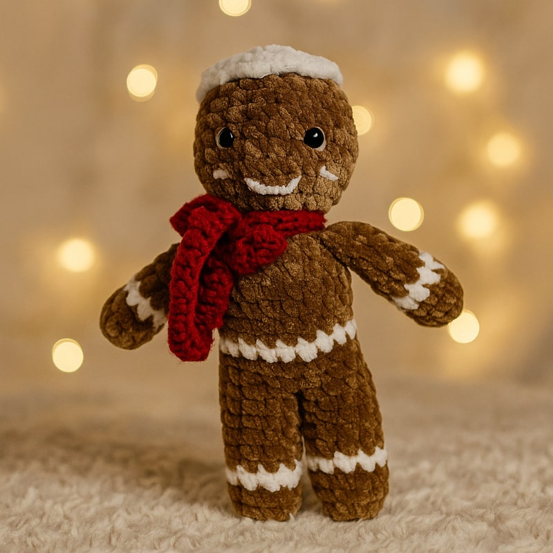 Háčkovaný perníček z příze Natana – vánoční ozdoba