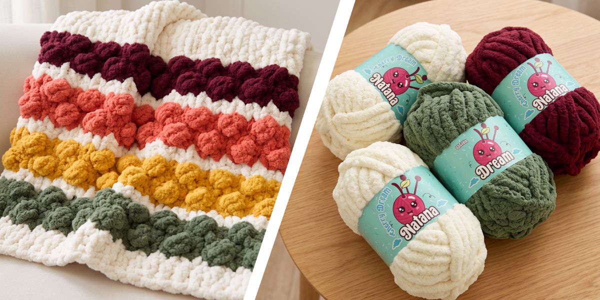 Natana Dream deka - kuličkový vzor (Bobble stitch)