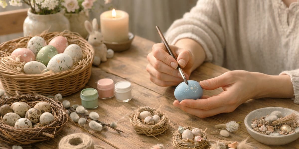 Handmade velikonoční dekorace do interiéru z přírodních materiálů