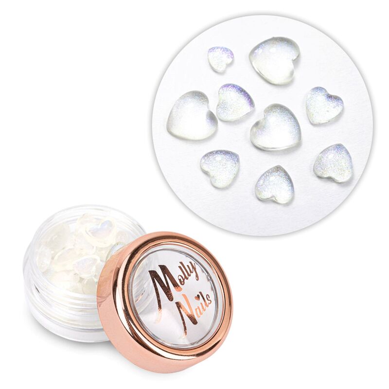 3D srdíčka na zdobení nehtů Nr. 1 Molly Nails 40 ks