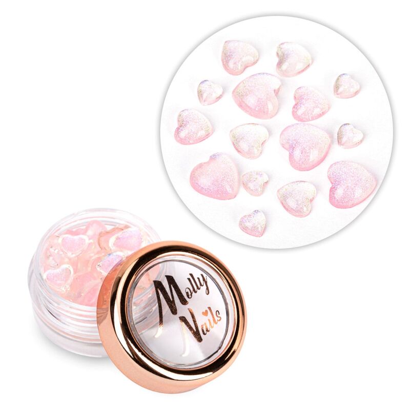 3D srdíčka na zdobení nehtů Nr. 2 Molly Nails 40 ks