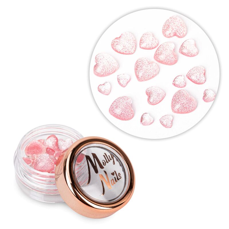 3D srdíčka na zdobení nehtů Nr. 3 Molly Nails 40 ks