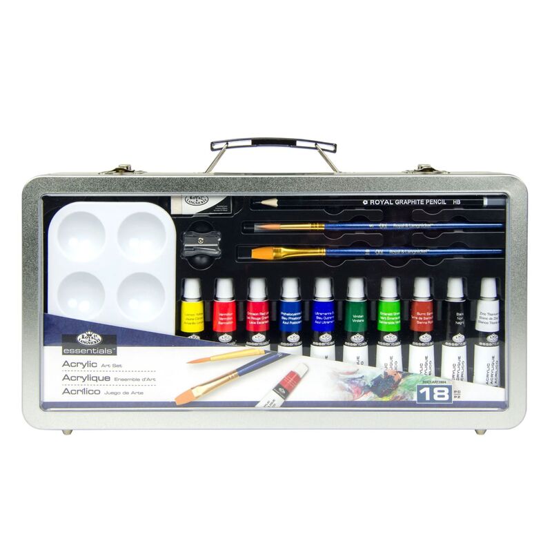 Akrylová sada v průsvitném kufříku Royal & Langnickel Art Set 18ks