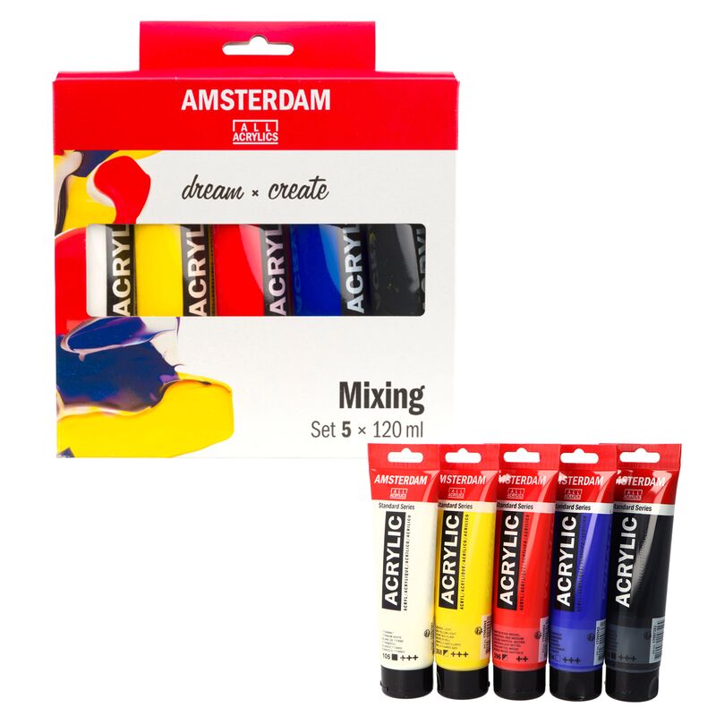 Akrylové barvy Amsterdam Standard Mixing set 5 x 120 ml