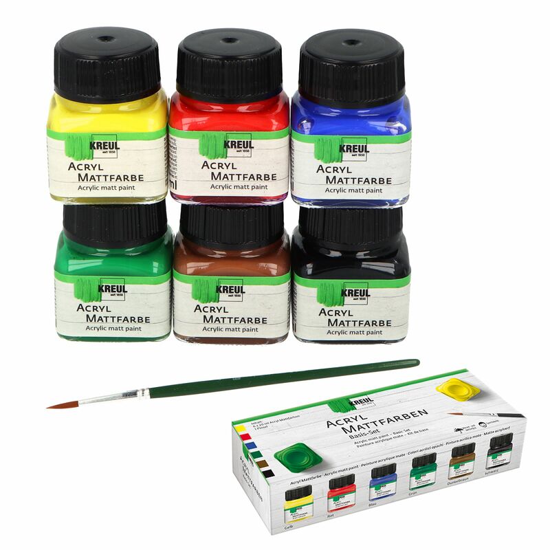 Akrylové barvy KREUL Basic matné 6 x 20ml