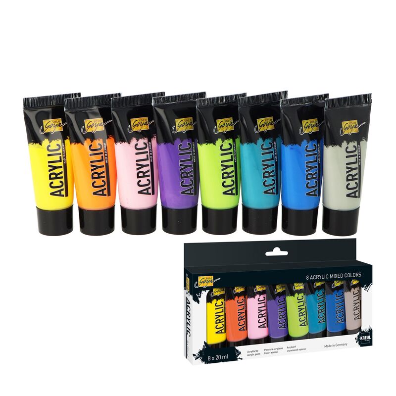 Akrylové barvy SOLO GOYA 8 x 20ml Mixed colors