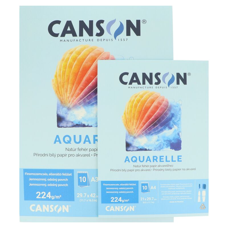 Akvarelový blok CANSON AQUARELLE 224g 10 listů - různý