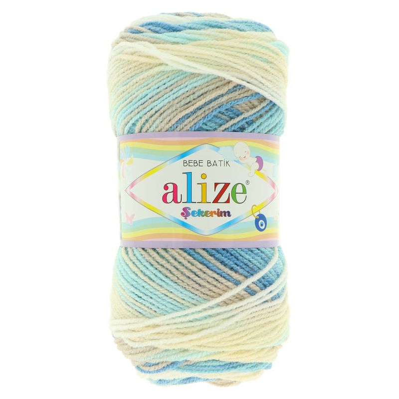 Alize Sekerim Bebe Batik 4398 béžově - modrá
