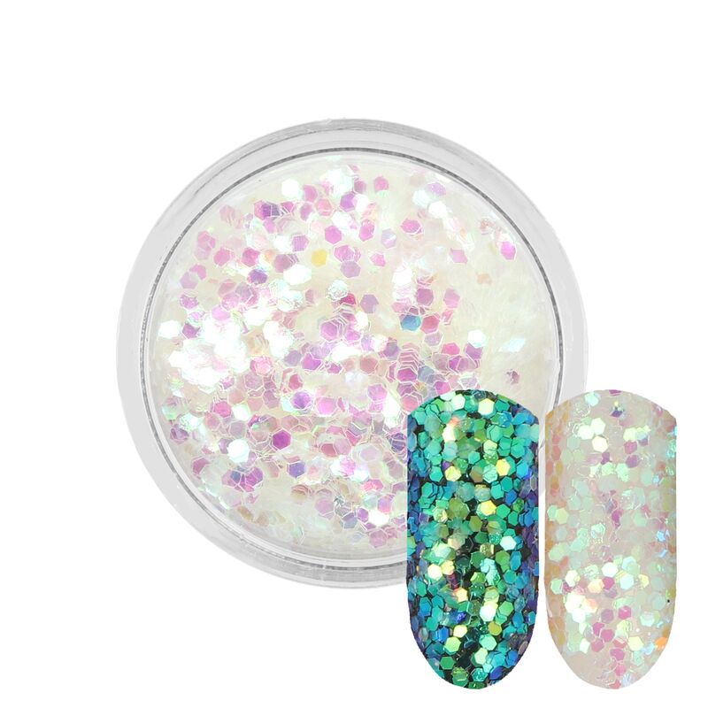 Bílé třpytky Rossart 1mm 3ml