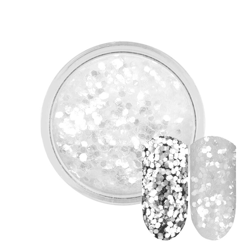 Bílý sníh na nehty Rossart 1mm 3ml