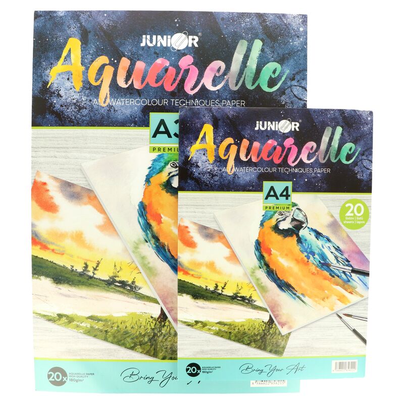 Blok na malování akvarelovými technikami Aquarelle Premium 20 listů 180g/m2 - různé druhy