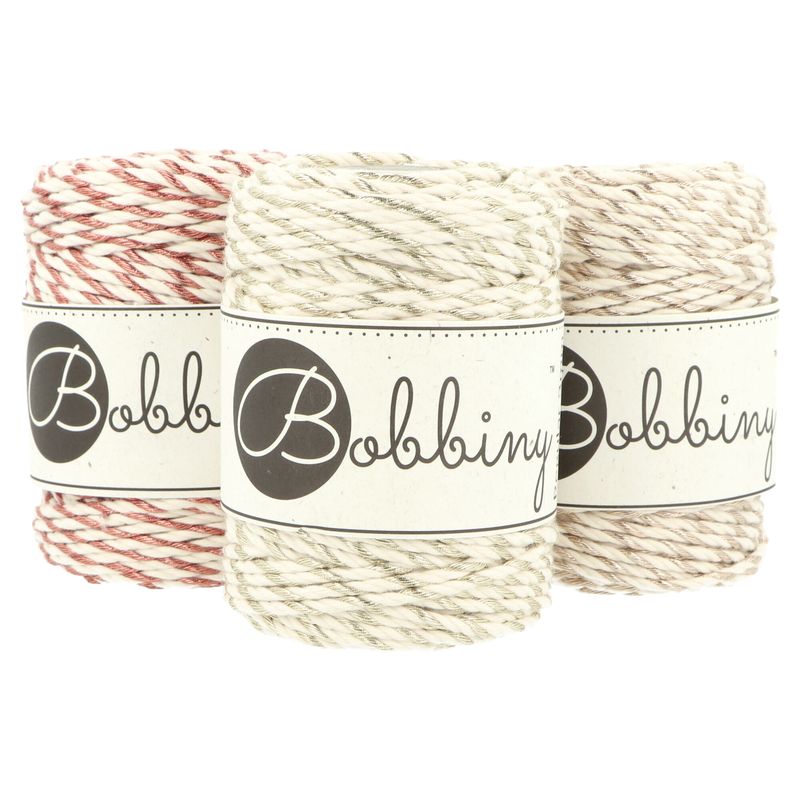 Bobbiny Metallic Twist Macrame Ropes 3 mm 50 m