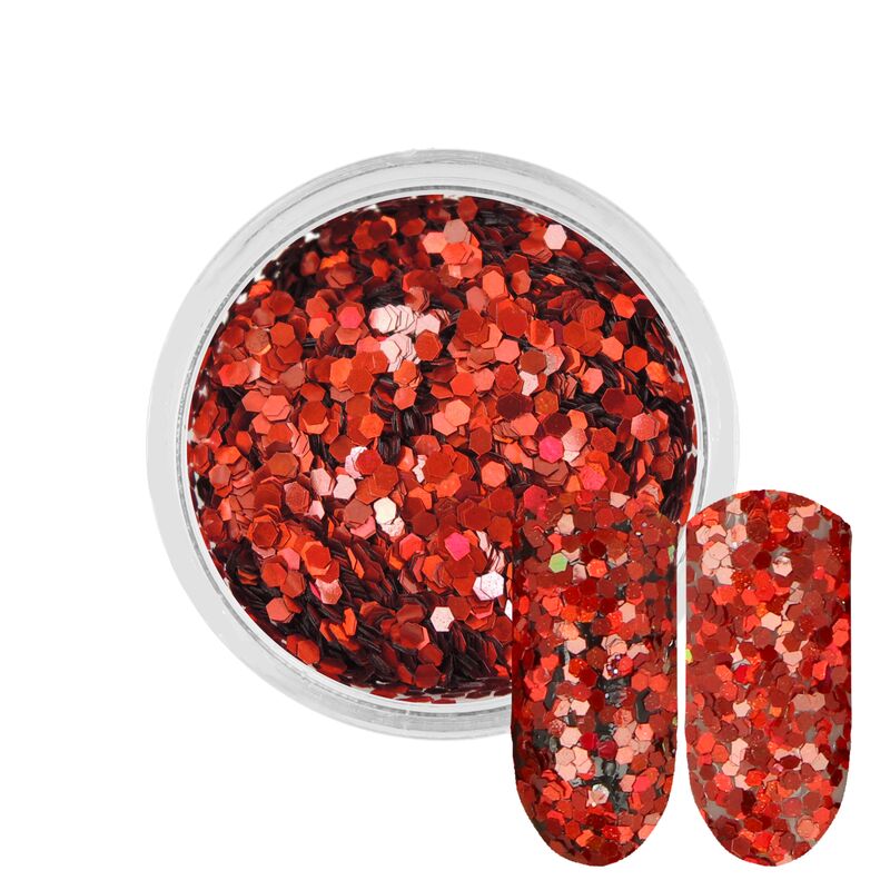 Červené třpytky Rossart 1mm 3ml