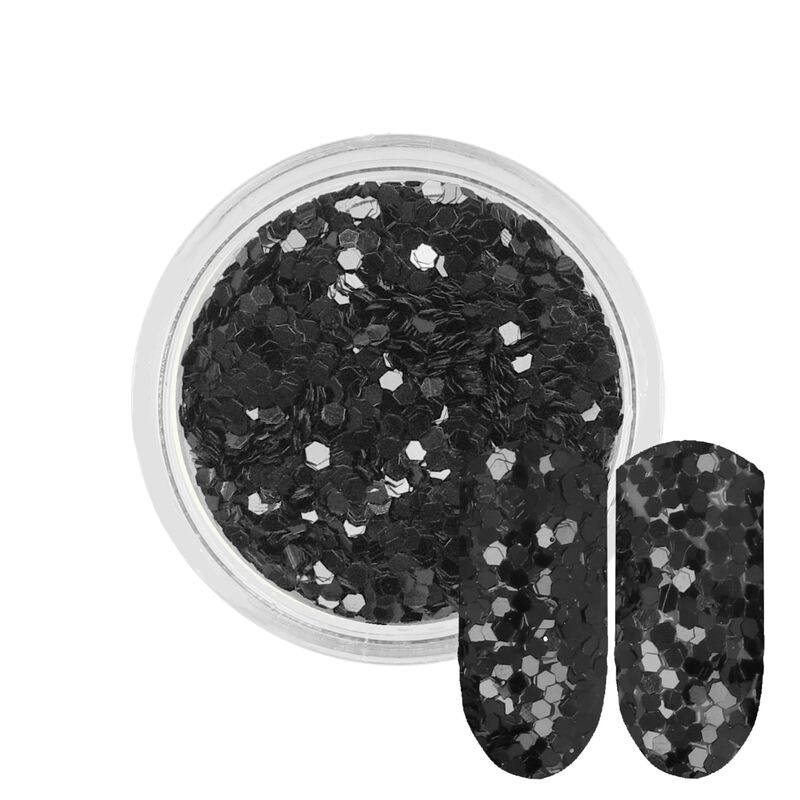Černé třpytky Rossart 1mm 3ml