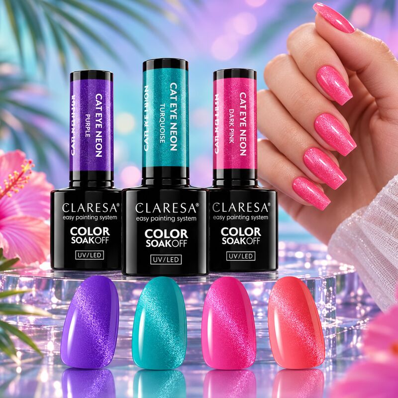 CLARESA gel lak Cat Eye Neon 5g – různé odstíny