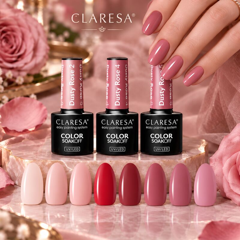 CLARESA hybridní gel lak 5g Dusty rose - různé barvy