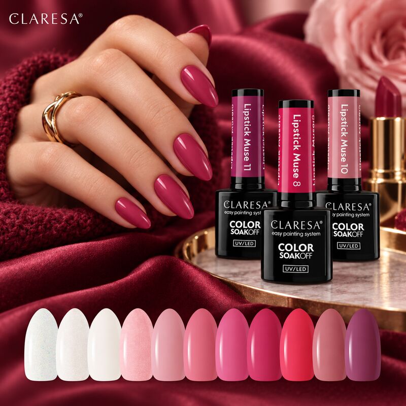 CLARESA hybridní gél lak 5g Lipstick Muse - limitovaná edice