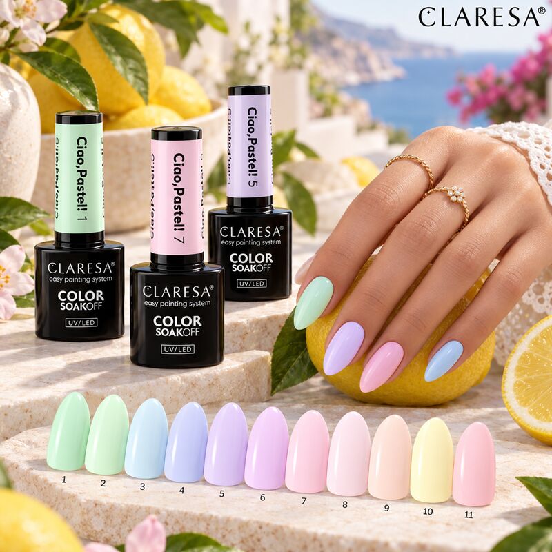 CLARESA hybridní gel lak Ciao, Pastel! 5g - různé