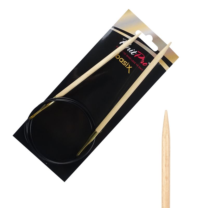 KnitPro Basix - Aiguilles Circulaires Fixes 100cm X 4mm En Bouleau Naturel