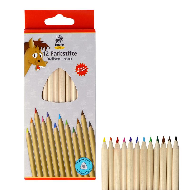Pastelky trojhranné natur 12ks