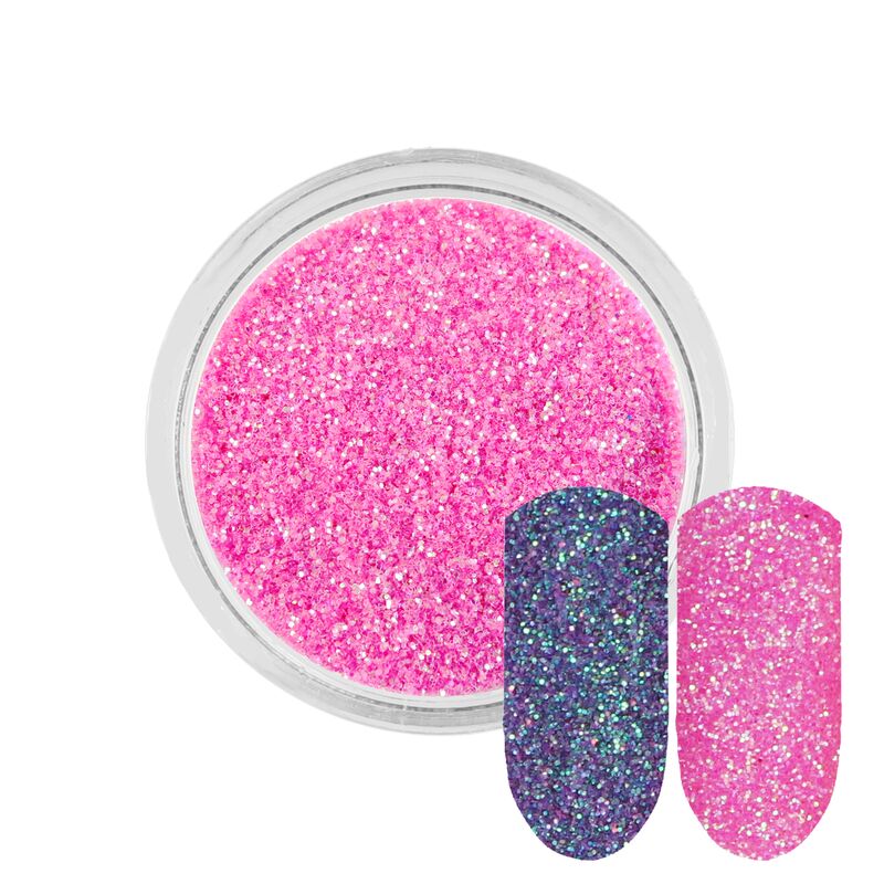 Fialově růžový třpytivý prášek Rossart 0,2mm 3ml