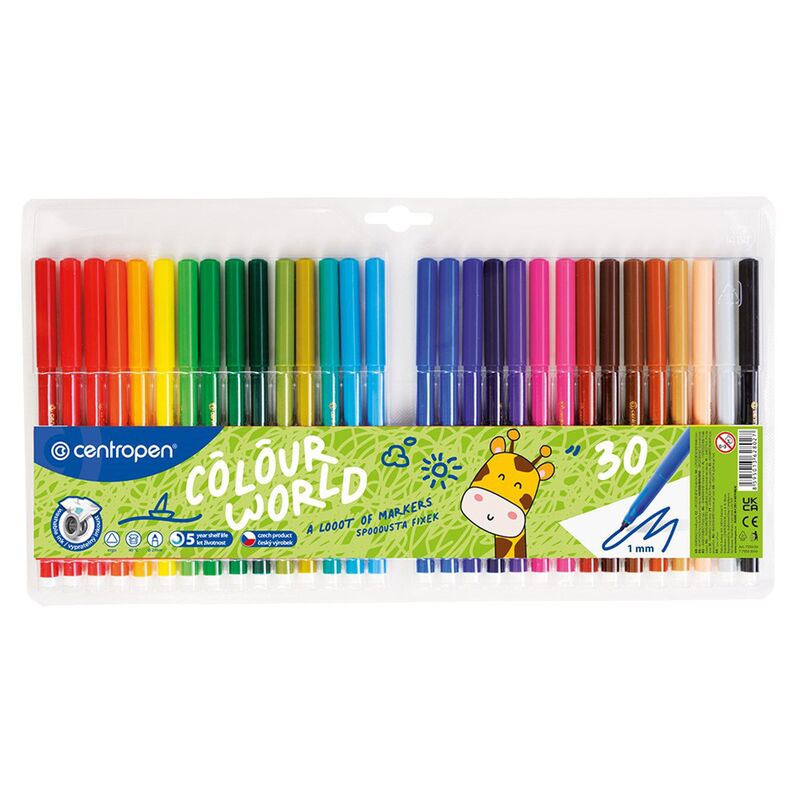 Fixy CENTROPEN 7550 Colour World - sada 30 ks