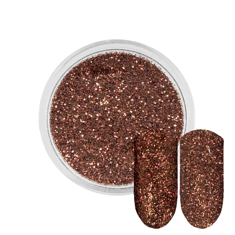 Hnědý třpytivý prášek Rossart 0,2mm 3ml