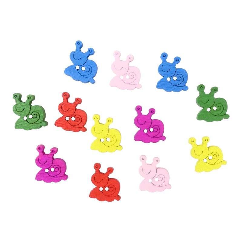 Ideal dětské dřevěné šnečí knoflíky 12 ks