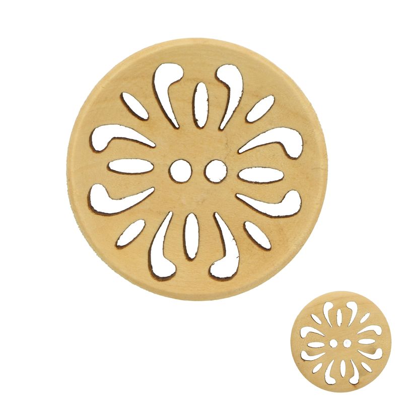 Ideal dřevěné knoflíky Květina 30 mm 10 kusů