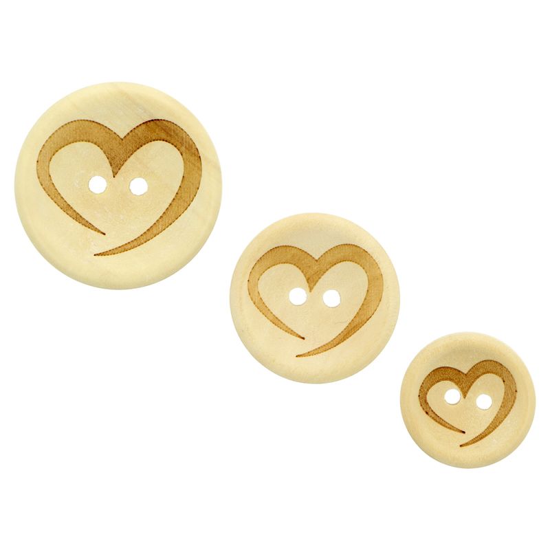 Ideal dřevěné knoflíky Love