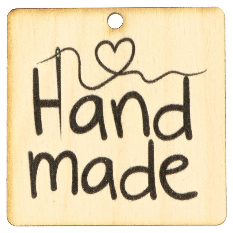 Ideal dřevěný štítek Handmade 6x6cm