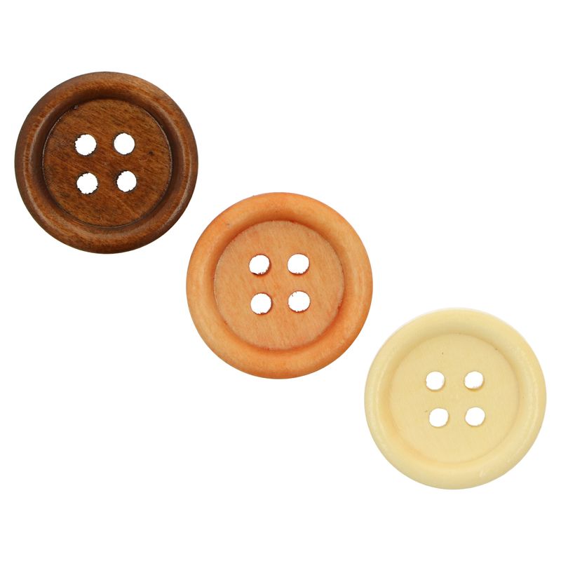 Ideal kulaté dřevěné knoflíky 20 mm různé barvy 10 kusů