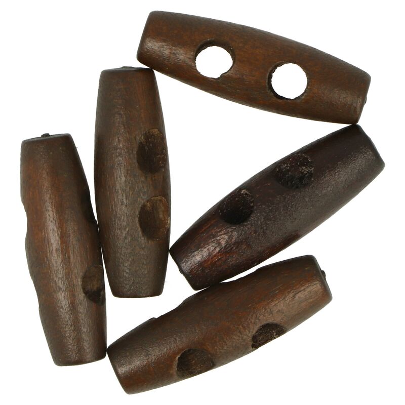 Ideal oválný knoflík kávově hnědý 30 mm 5 kusů