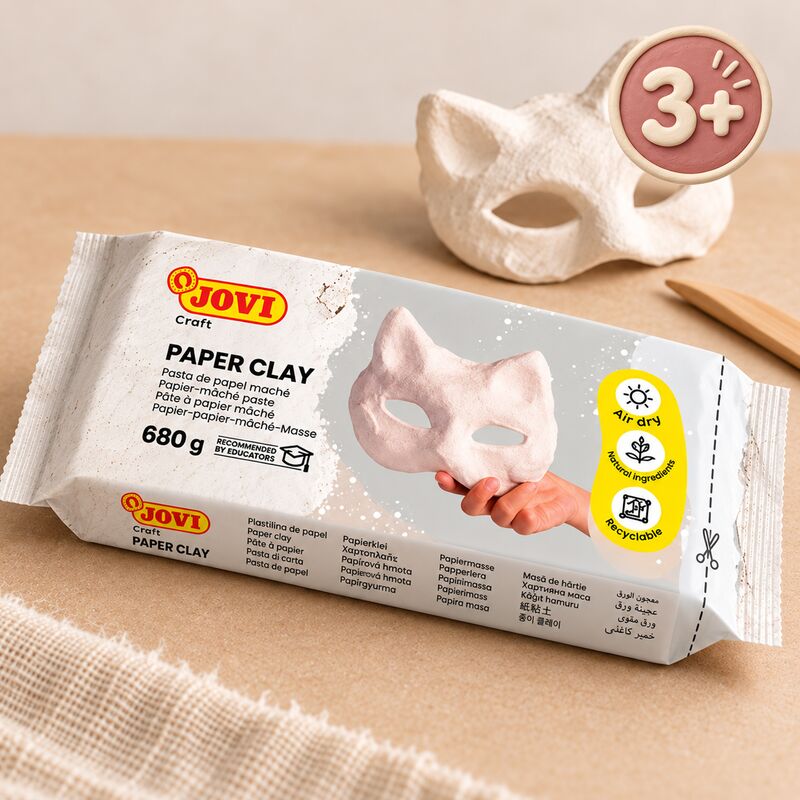 JOVI Paper Clay – samotvrdnoucí papírová hmota paper-mâché 680 g