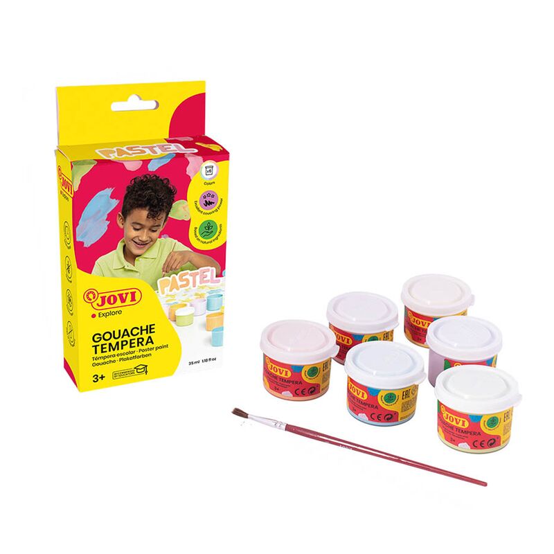 JOVI pastelové temperové barvy 6x35ml se štětcem