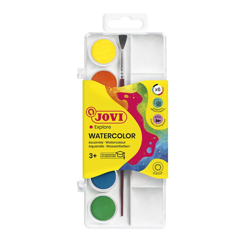 JOVI vodové barvy 6ks průměr 22mm