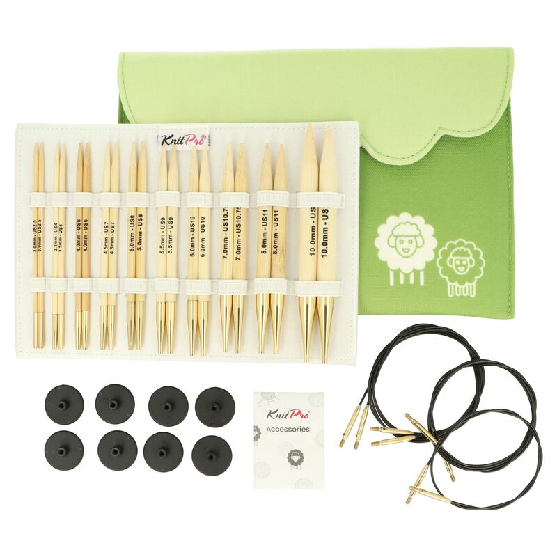 KnitPro Bamboo Deluxe Set vyměnitelné jehlice 13cm