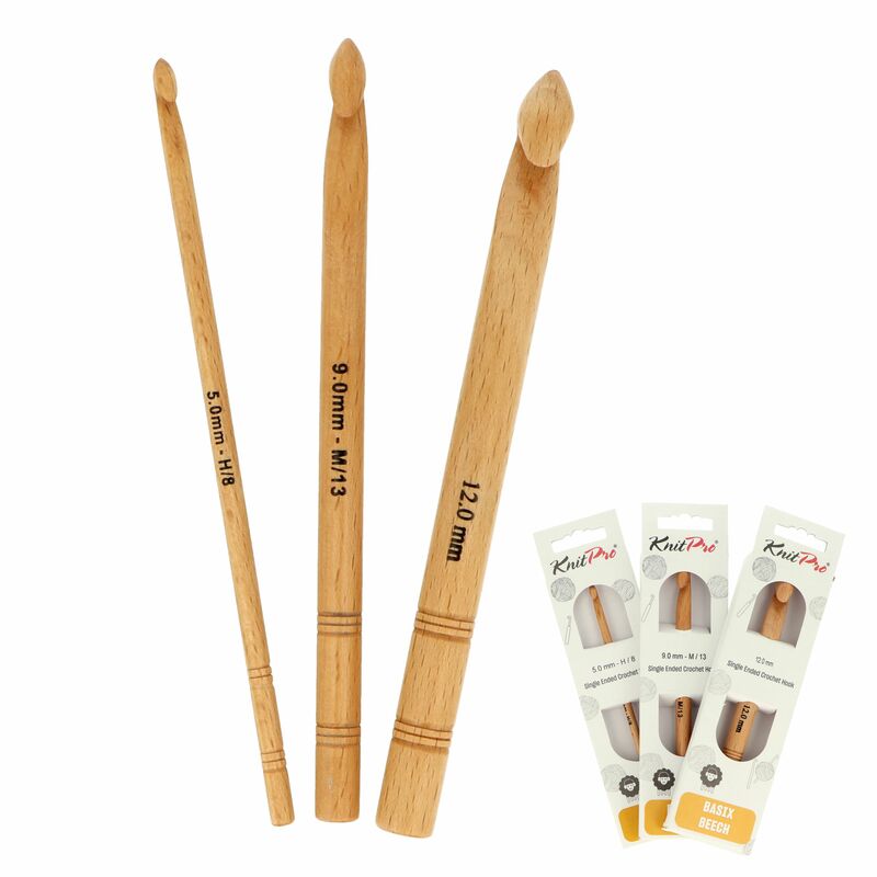 Dřevěný háček KnitPro Basix Birch 15 cm