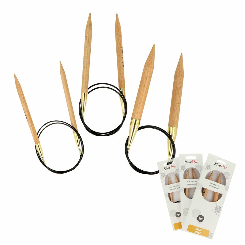 Dřevěné kruhové jehlice KnitPro Basix Birch 80 cm