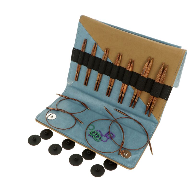 Sada krátkých vyměnitelných pletacích jehlic Knitpro Ginger Cubics, 10 cm