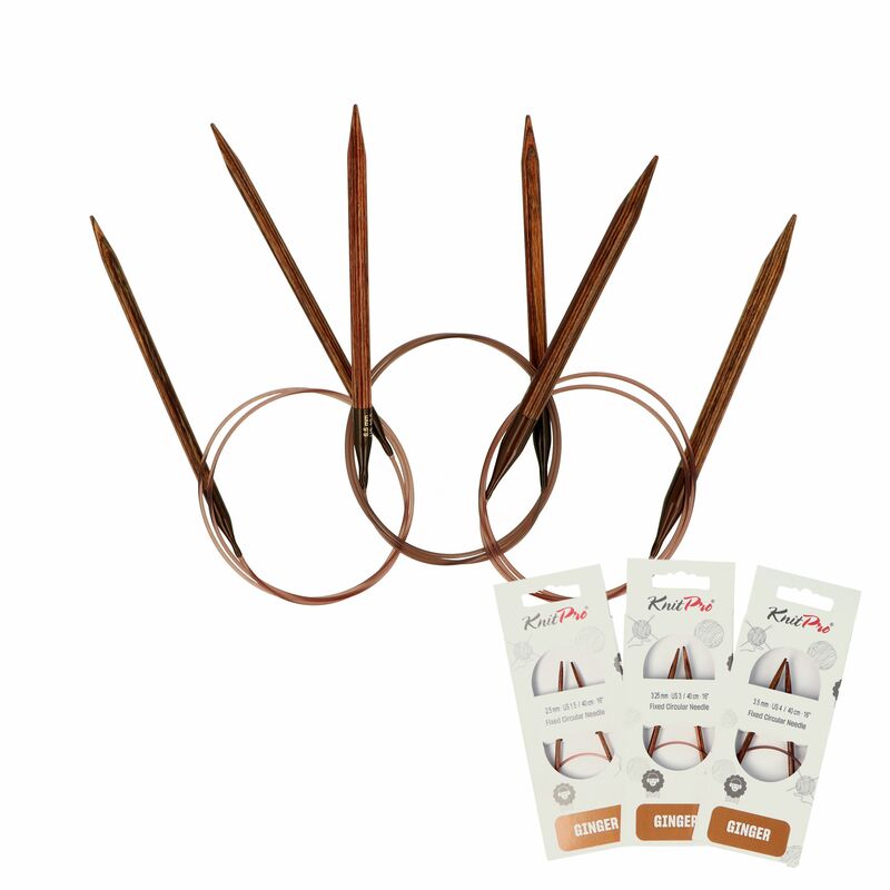 Dřevěné kruhové jehlice Knitpro Ginger 40 cm