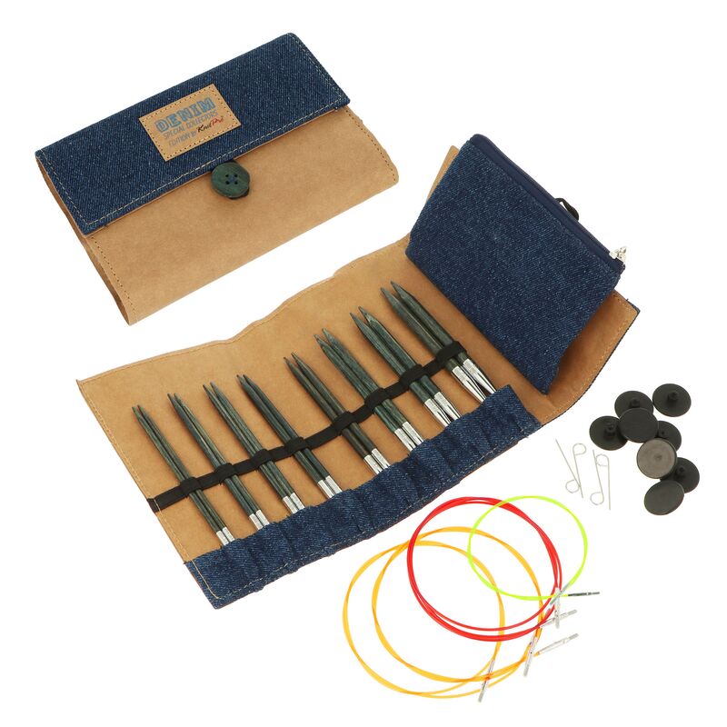 KnitPro Indigo Wood set vyměnitelných jehlic 13cm