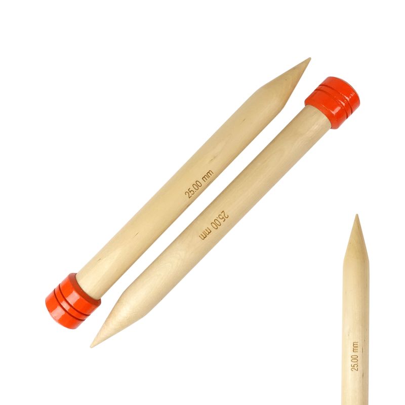 Dřevěné jehlice KnitPro Jumbo Birch 25 cm 25 mm