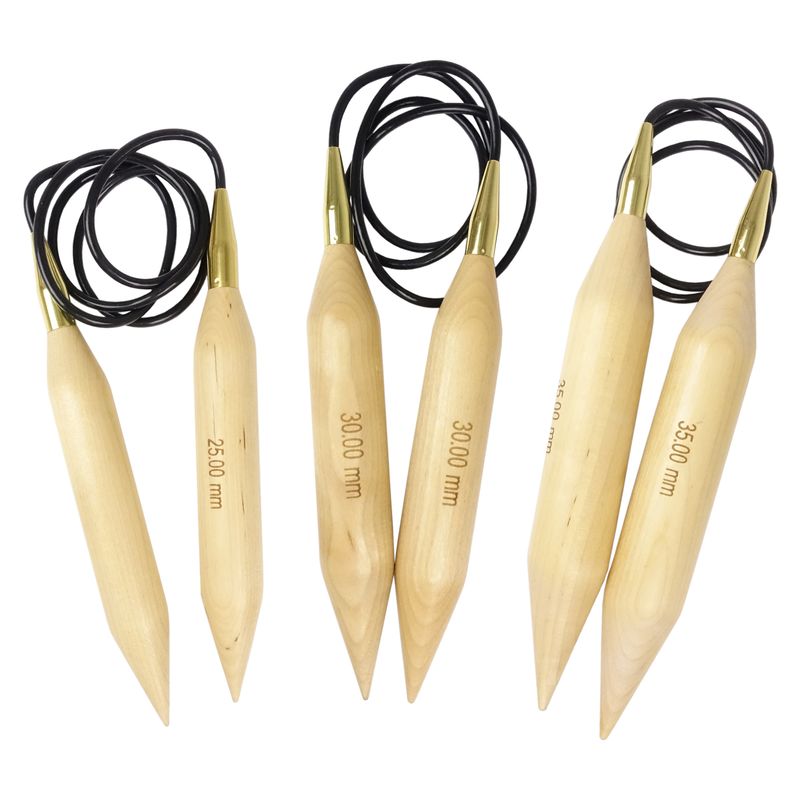 Pevné kruhové jehlice KnitPro Jumbo Birch 120 cm