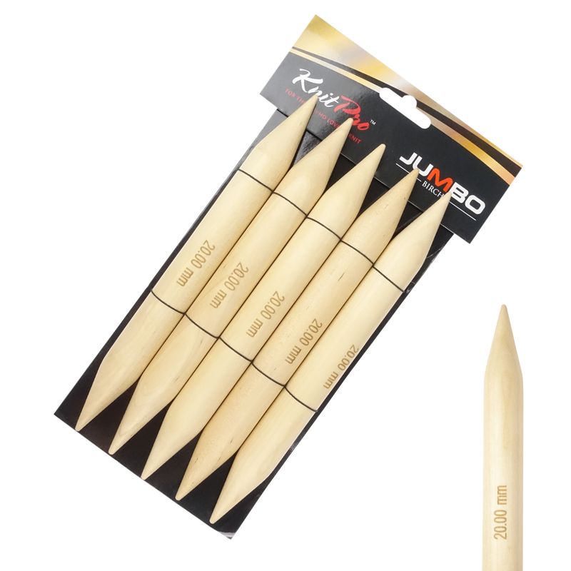 Ponožkové jehlice KnitPro Jumbo Birch 20 cm 20 mm